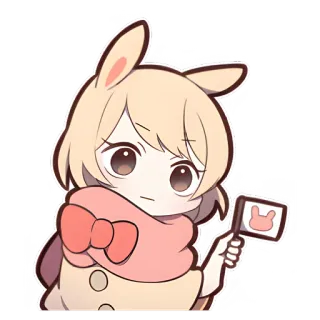 🚩 Аниме, Зайчик, Кавай, Милый, Мультфильм, Стикер telegram sticker
