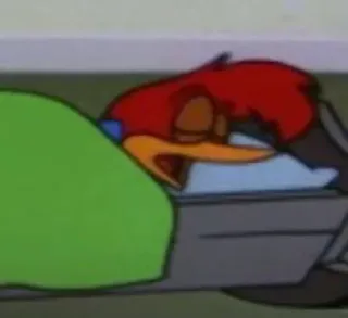 😴 Woody Woodpecker วู้ดดี้ วู้ดเพ็คเกอร์, การ์ตูน, นอนหลับ, ตัวละคร, นก telegram sticker