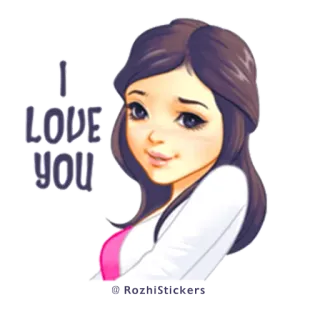 ❤ I LOVE YOU miłość, kobieta, kocham cię, dziewczyna, pozdrowienie telegram sticker