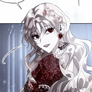 ⛩ kobieta, czerwone oczy, anime, manga, elegancki, fantasy telegram sticker