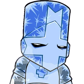 😠 castle crashers, video game, cartoon, ice knight, knight, character telegram sticker