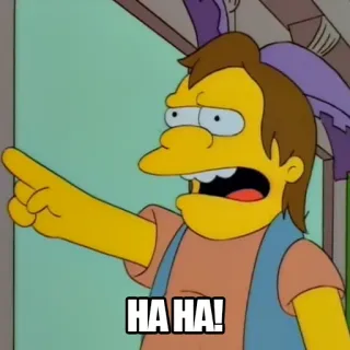 😂 Nelson Muntz The Simpsons HA HA! cartoni animati, Nelson Muntz, I Simpson, haha telegram sticker