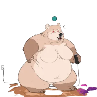 😮 urso, desenho animado, animal, personagem, monstro, criatura telegram sticker