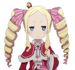 😐 Beatrice Re:Zero Аниме, Девочка, Лоли, Милая, Серьезная, Цундера telegram sticker