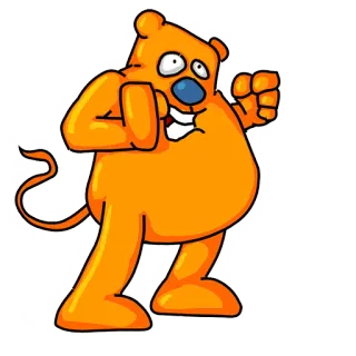 😜 animal, cartoon, orange, character, friendly telegram sticker