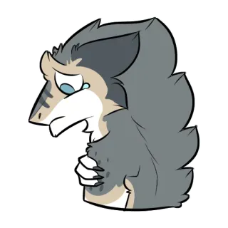 💧 sad, crying, animal, furry, anthropomorphic, cartoon telegram sticker