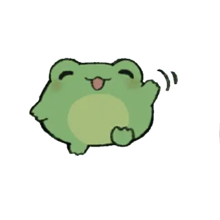 😀 개구리, 귀여운, 동물, 초록색, 만화, 행복한 telegram sticker