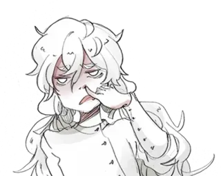 🩹 cartoon, anime, white, character, black, nose telegram sticker