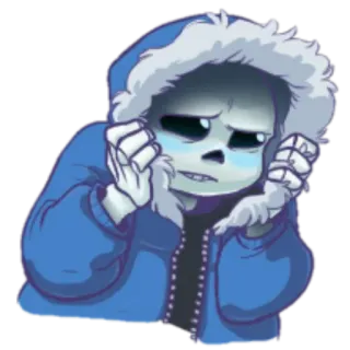 😫 Sans Undertale skeleton, cute, hoodie, video game, fanart telegram sticker