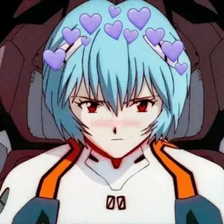 💙 Rei Ayanami Neon Genesis Evangelion anime, manga, girl, rei ayanami, evangelion, robot, pilot telegram sticker