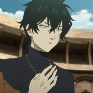 💛 Yuno Black Clover Anime, Personagem, Mangá, Mago, Magia, Cabelo preto telegram sticker