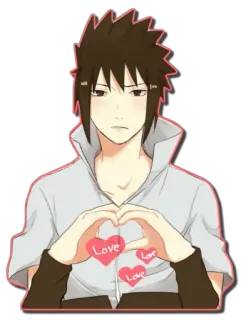 ❤ Sasuke Uchiha Naruto Love Anime, Naruto, Sasuke, Miłość, Serce telegram sticker