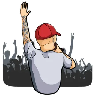 🙋‍♂️ rapper, música, multidão, entretenimento, concerto, performance, microfone whatsapp sticker
