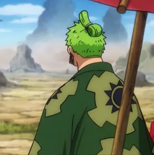 🍾 Zoro One Piece Аниме, Мечник, Зеленые волосы, Пират, Ророноа Зоро telegram sticker