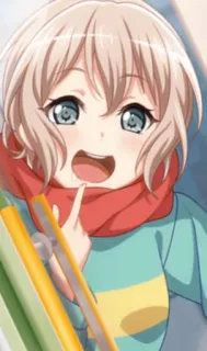 😋 anime girl, cute, scarf, character, manga telegram sticker