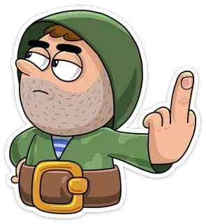 🖕 Cartone animato, Dito medio, Offensivo, Maleducato, Gesto telegram sticker