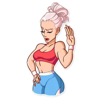 😒 Fitness, Workout, Frau, Übung, Sport telegram sticker