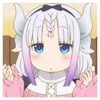 🧴 Kanna Kamui Miss Kobayashi's Dragon Maid Anime, Kawaii, Mignon, Dragon, Kanna, Maid telegram sticker