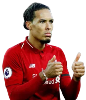 👍 Virgil van Dijk サッカー, フットボール, リヴァプール, いいね, アスリート, ファン・ダイク telegram sticker
