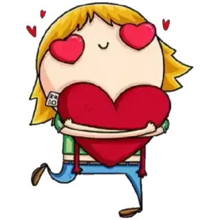 ❤️ amor, corazón, dibujos animados, lindo, romance telegram sticker