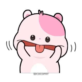 😛 хомяк, мультик, милый, животное, розовый, смешной, каваий telegram sticker