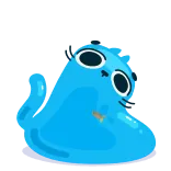 🙀 синяя слизь, капля, милый, мультяшный, персонаж, смешной whatsapp sticker