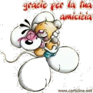 ❤ grazie per la tua amicizia amizade, obrigado, fofo, desenho animado, animais telegram sticker