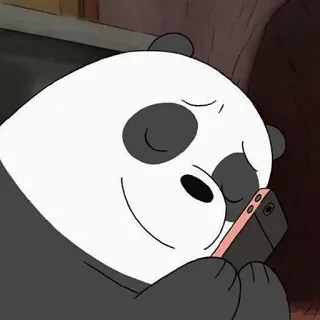 👄 Panda We Bare Bears Мультфильм, Панда, Телефон, Милый, Животное whatsapp sticker