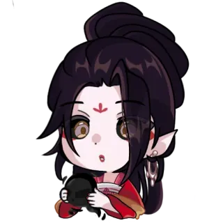 😲 จิบิ, การ์ตูน, เอลฟ์, อนิเมะ, สติกเกอร์, น่ารัก telegram sticker