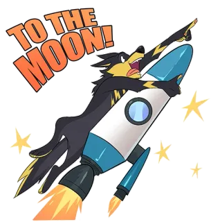 🚀 TO THE MOON! ракета, луна, собака, звезды, космос, мультфильм telegram sticker