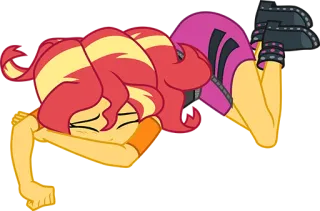 😣 Sunset Shimmer My Little Pony: Equestria Girls Sunset Shimmer, Equestria Girls, アニメ, 横たわる whatsapp sticker