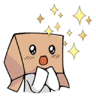 😍 box head, cute, sparkles, surprised, happy telegram sticker