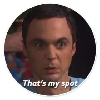 📌 Sheldon Cooper The Big Bang Theory That's my spot serie de televisión, sitcom, comedia, personaje, cita whatsapp sticker