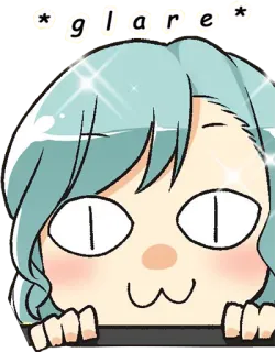 👀 glare glare, cartoon, face, anime, expression whatsapp sticker