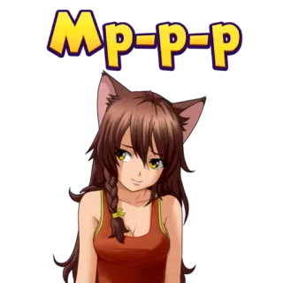 😻 Mp-p-p-p Anime, Catgirl, Manga, Lindo, Pegatina, Dibujo animado telegram sticker