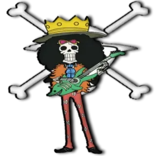 🎸 Brook One Piece Anime, Scheletro, Chitarra, Pirata, One Piece, Brook telegram sticker