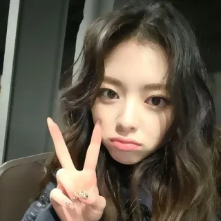 🐈‍⬛️ woman, selfie, portrait, beauty, girl, peace sign, kpop, asian, pretty telegram sticker