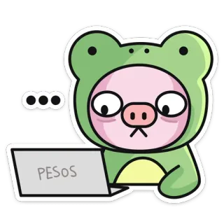 🤦 PESOS rã, porco, computador, finanças, moeda, dinheiro telegram sticker