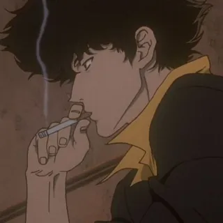 🚬 Spike Spiegel Cowboy Bebop Spike Spiegel, Cowboy Bebop, Anime, Hút thuốc, Thuốc lá, Nhân vật whatsapp sticker
