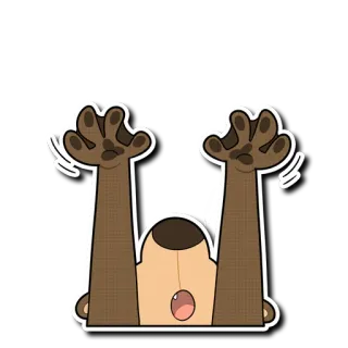 🙌 otter, cartoon, cute, animal, brown telegram sticker