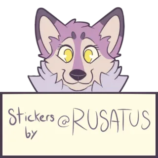 🆔 Stickers @RUSATUS by Naklejka, Lis, Zwierzę, Kreskówka, Rusatus telegram sticker