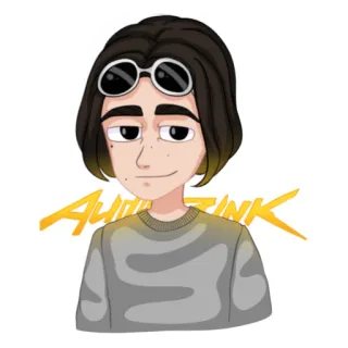 ⚠️ AVODOTINK Dibujo animado, Retrato, Sticker, Gafas de sol, Personaje whatsapp sticker