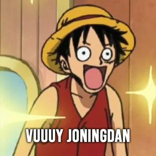 🤩 Monkey D. Luffy One Piece VUUUY JONINGDAN Anime, One Piece, Luffy, Dessin animé telegram sticker