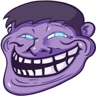 😏 Trollface, Meme Internet, Meme, Troll, Violet whatsapp sticker