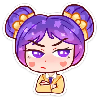 😒 Anime, Chica, Linda, Enojada, Manga, Dibujo animado whatsapp sticker
