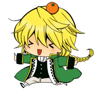 😆 Chibi, Anime, Manga, Cartoon, Orange, Süß, Charakter telegram sticker