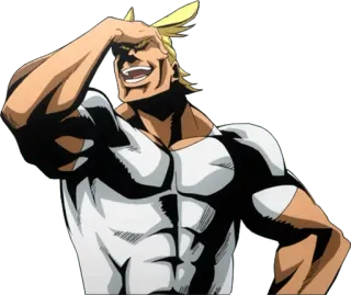 😎 All Might My Hero Academia Anime, Superheld, Held, Lächeln, Muskulös, Mächtig telegram sticker