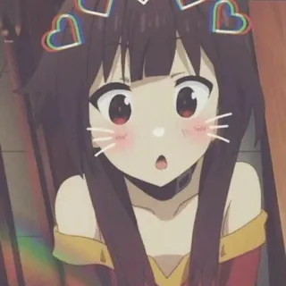 🖤 Megumin Konosuba anime, megumin, kawaii, süß, konosuba, mädchen, cartoon telegram sticker