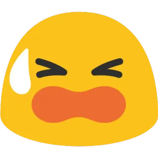 😓 emoji, anxious, yellow, sweat, nervous, worried telegram sticker