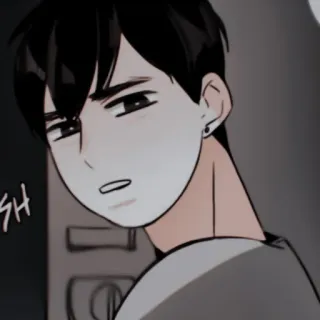 🩺 SH Anime, Manga, Cartoon, Typ, Ohrring, schwarze Haare telegram sticker